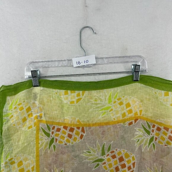 Chico's Square Scarf OS Yellow Penny Pineapple Scarves Oblong Multifunctional - Picture 11 of 11